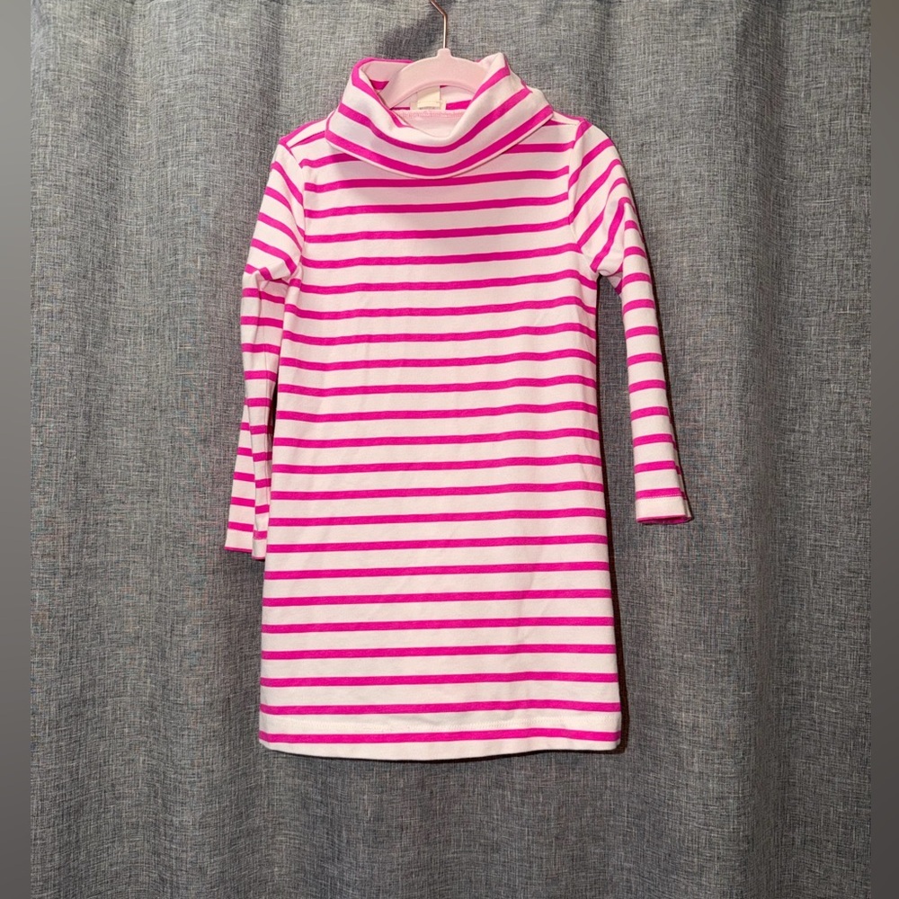 Crewcuts Pink and White Striped Turtleneck dress size 3